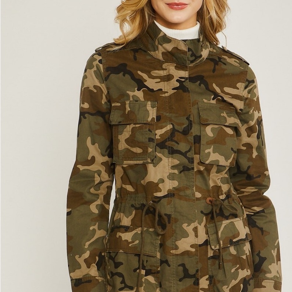 LOVE TREE CAMOUFLAGE jacket coat safari Anorak hunter casual green/brown/olive